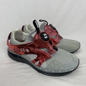 Puma Disc System Shoes Mens 10.5 Gray Red Future Disc Lite Tech'd Out 356387-03